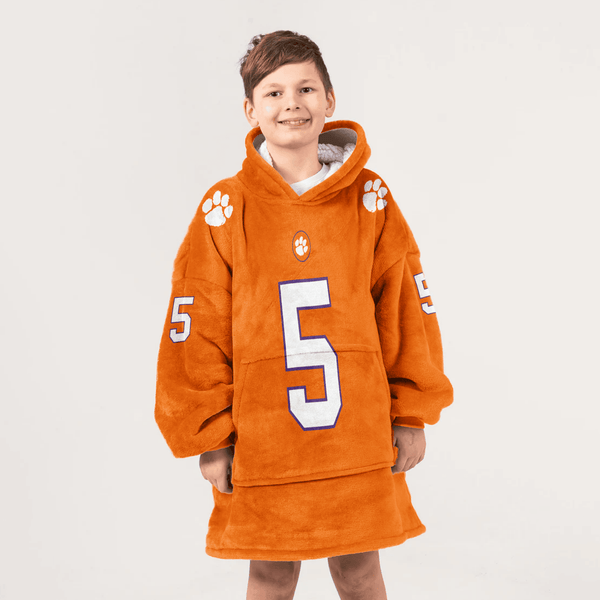 Kid 5 Clemson Football Unisex Blanket Hoodie