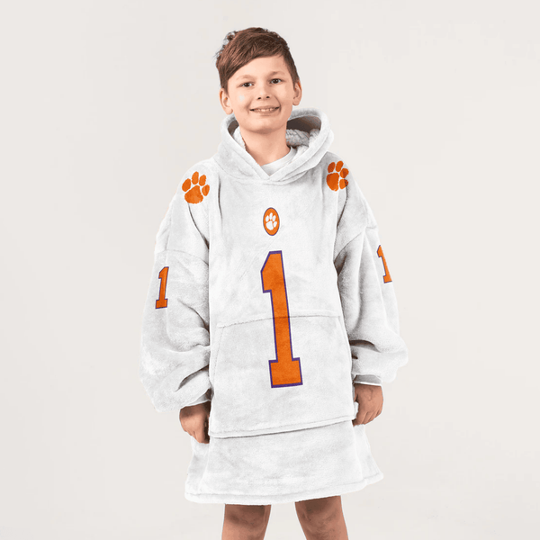 Kid 1 Clemson Football Unisex Blanket Hoodie