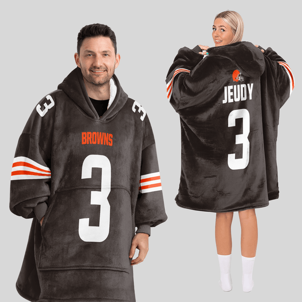 Adult J.J 3 Cleveland Football Unisex Blanket Hoodie