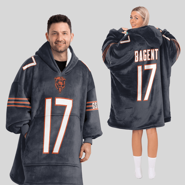 Adult T.B 17 Chicago Football Unisex Blanket Hoodie