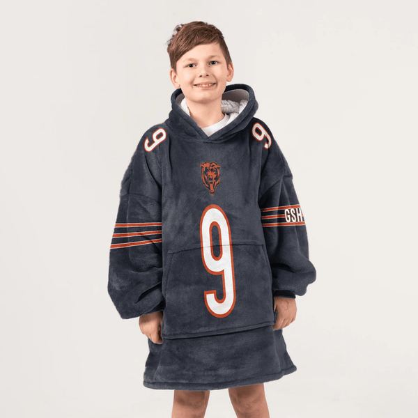 Kid J.M 9 Chicago Football Unisex Blanket Hoodie