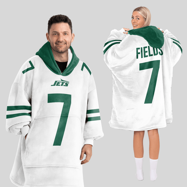 Adult J.F 7 New York J Football Unisex Blanket Hoodie