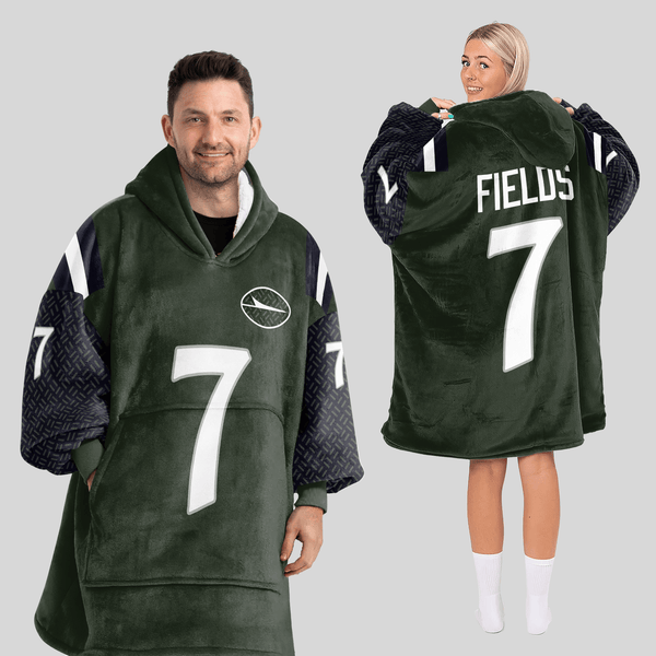 Adult J.F 7 New York J Football Unisex Blanket Hoodie