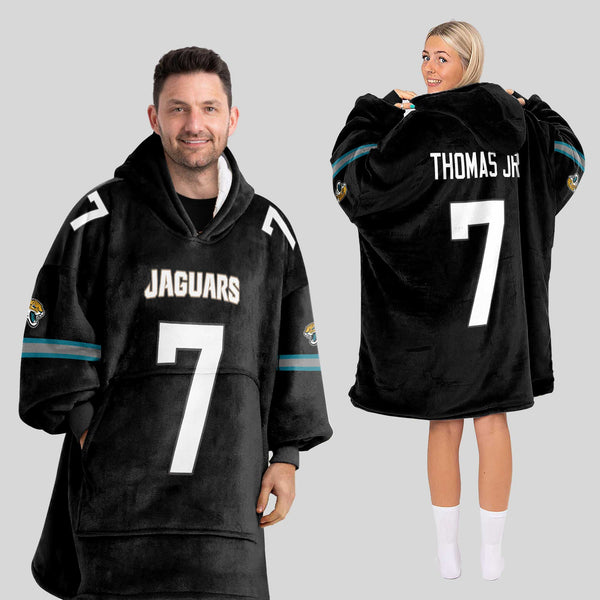 Adult 7 Jacksonville Football Unisex Blanket Hoodie