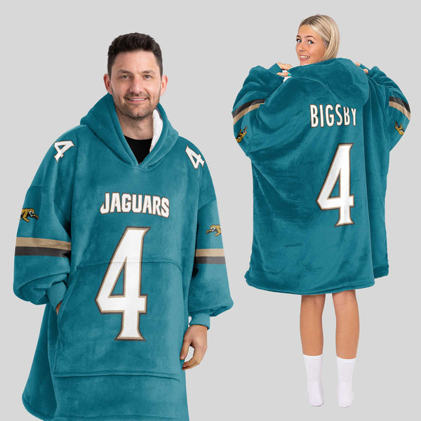 Adult 4 Jacksonville Football Unisex Blanket Hoodie