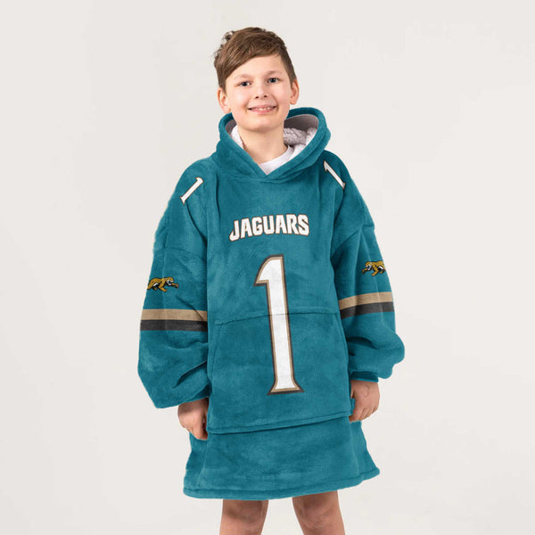 Kid 1 Jacksonville Football Unisex Blanket Hoodie