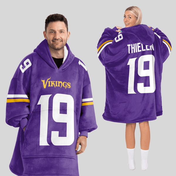 Adult 19 Minnesota Football Unisex Blanket Hoodie