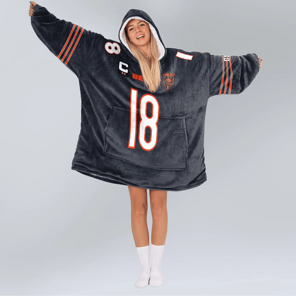 C.W 18 Captain Chicago Football Unisex Blanket Hoodie