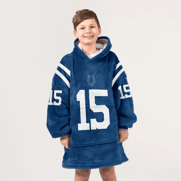Kid 15 Indianapolis Football Unisex Blanket Hoodie