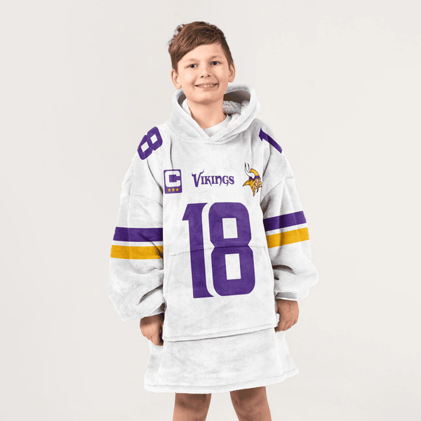 Kid 18 Minnesota Football Unisex Blanket Hoodie