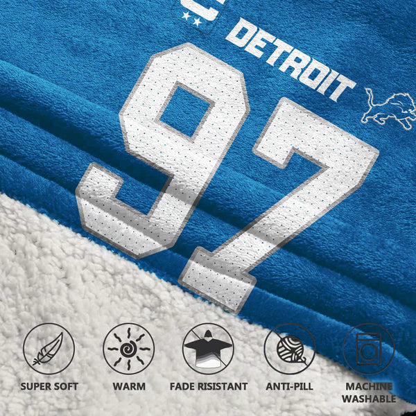 Adult Captain A.H 97 Detroit Football Unisex Blanket Hoodie