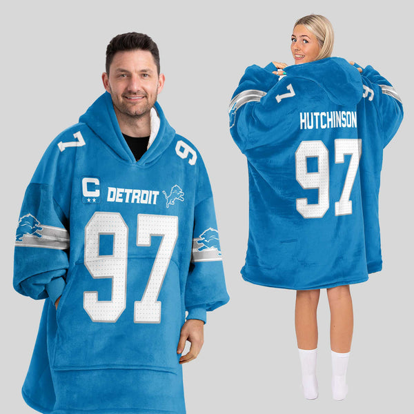 Adult Captain A.H 97 Detroit Football Unisex Blanket Hoodie