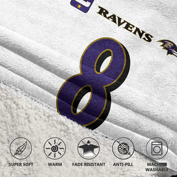 Captain L.J 8 Baltimore Football Unisex Blanket Hoodie