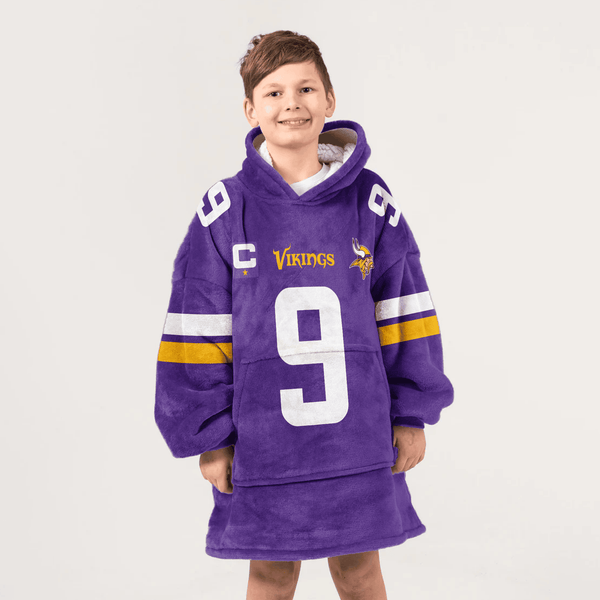 Kid 9 Minnesota Football Unisex Blanket Hoodie