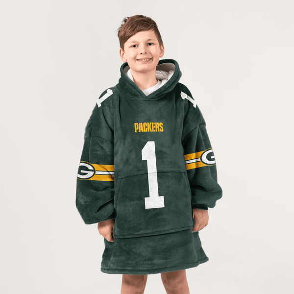 Kid M.P 1 Green Bay Football Unisex Blanket Hoodie