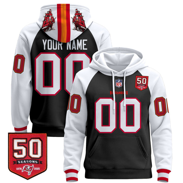 Tampa Bay Buccaneers 50th Season Patch Premium Custom Pullover Hoodie - All Print