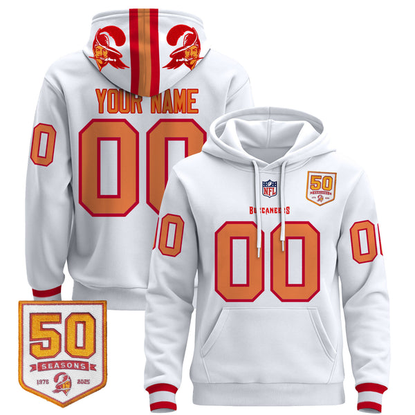 Tampa Bay Buccaneers 50th Season Patch Premium Custom Pullover Hoodie - All Print