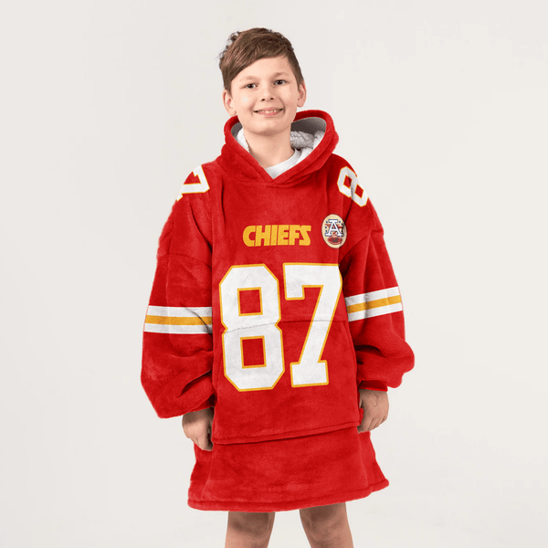 Kid T.K 87 Kansas City Football Unisex Blanket Hoodie