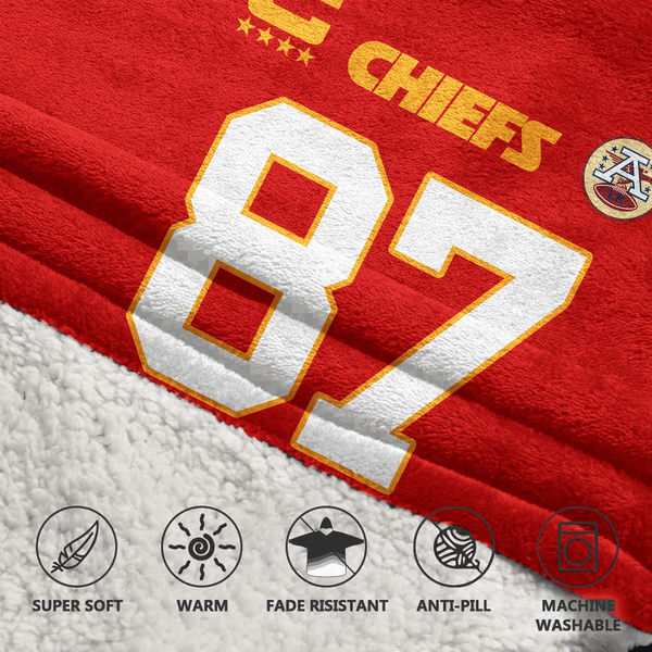 T.K 87 Captain Kansas City Football Unisex Blanket Hoodie
