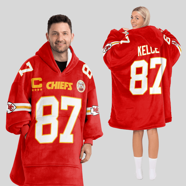 T.K 87 Captain Kansas City Football Unisex Blanket Hoodie