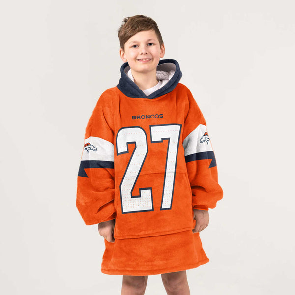 Kid J.K.D 27 Denver Football Unisex Blanket Hoodie