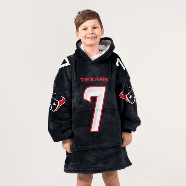 Kid C.J.S 7 Houston Football Unisex Blanket Hoodie