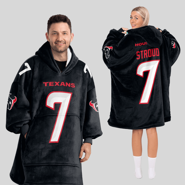 Adult C.J.S 7 Houston Football Unisex Blanket Hoodie