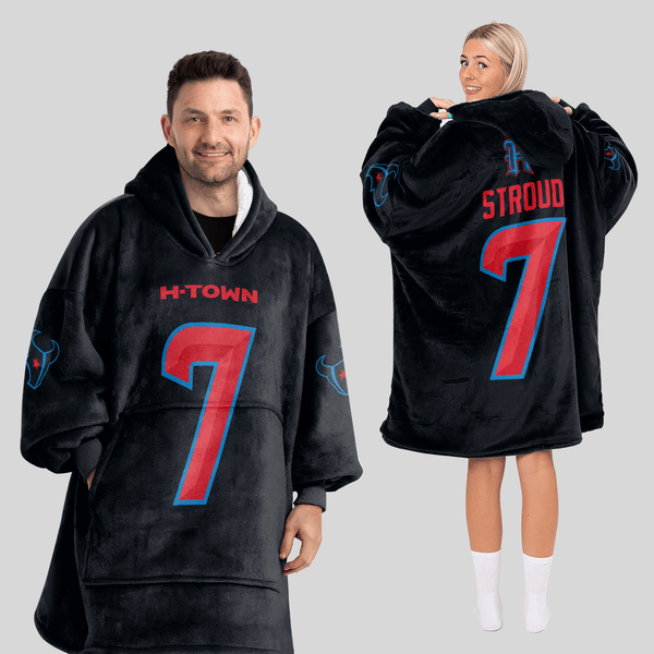 Adult C.J.S 7 Houston Football Unisex Blanket Hoodie