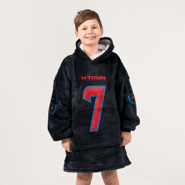 Kid C.J.S 7 Houston Football Unisex Blanket Hoodie