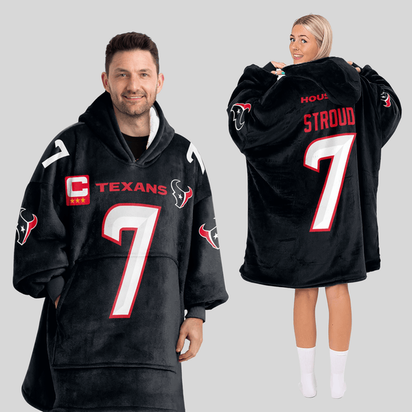 Adult C.J.S 7 Captain Houston Football Unisex Blanket Hoodie