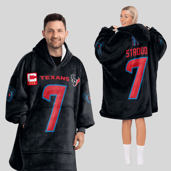 Adult C.J.S 7 Captain Houston Football Unisex Blanket Hoodie