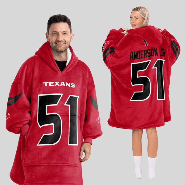 Adult W.A 51 Houston Football Unisex Blanket Hoodie