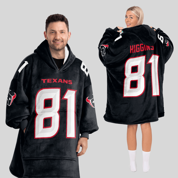 Adult J.H 81 Houston Football Unisex Blanket Hoodie