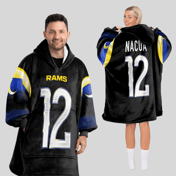 Adult P.N 12 Los Angeles R Football Unisex Blanket Hoodie