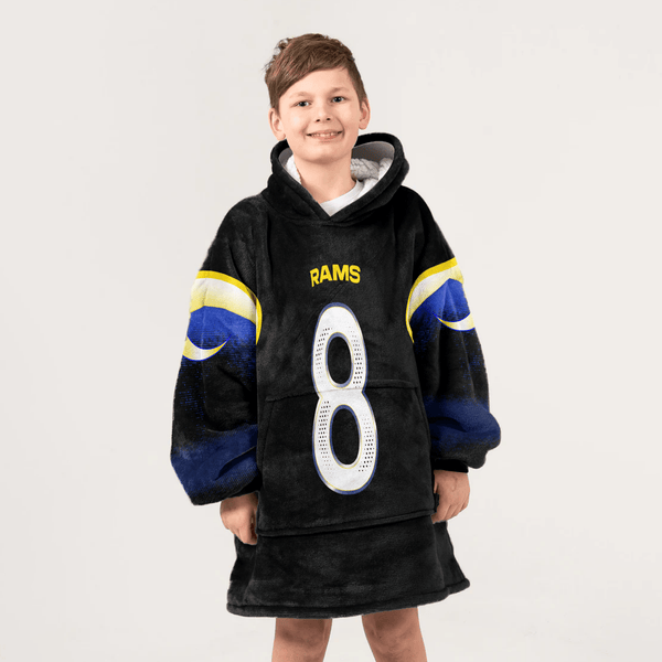Kid J.V 8 Los Angeles R Football Unisex Blanket Hoodie