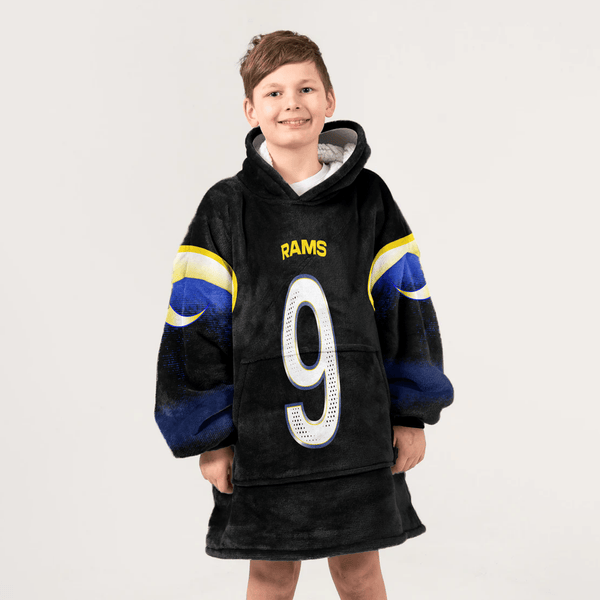 Kid M.S 9 Los Angeles R Football Unisex Blanket Hoodie