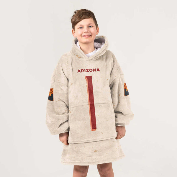 Kid 1 Arizona Football Unisex Blanket Hoodie