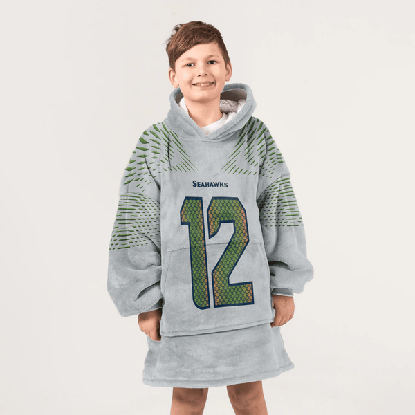 Kid 12 Seattle Football Unisex Blanket Hoodie