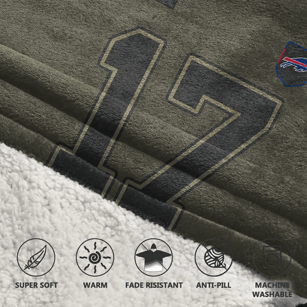J.A 17 Buffalo Football Blanket Hoodie – Olive Salute to Service