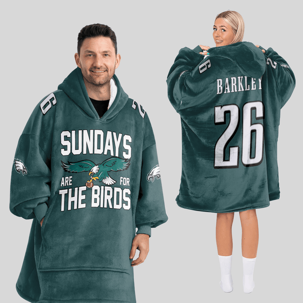 Sunday Are For The Birds S.B 26 Philadelphia Football Unisex Blanket Hoodie