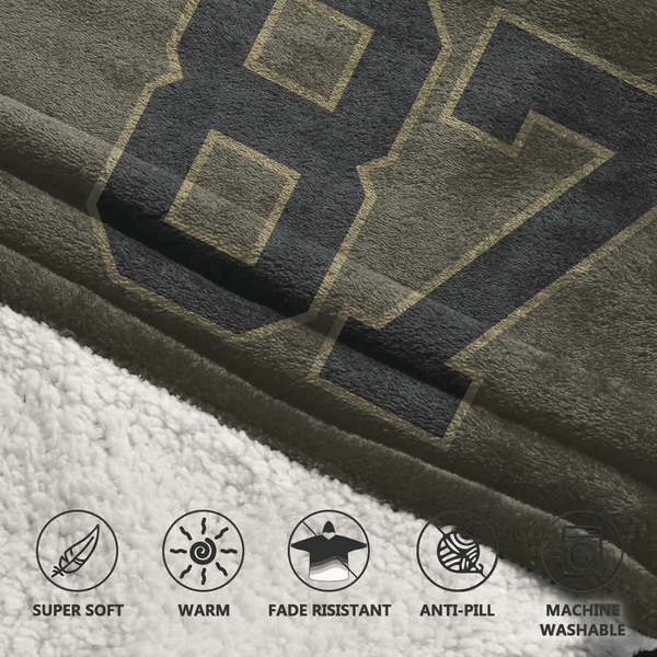 T.K 87 Kansas City Football Blanket Hoodie – Olive Salute to Service
