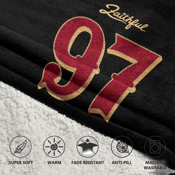 N.B 97 San Francisco Football Unisex Blanket Hoodie
