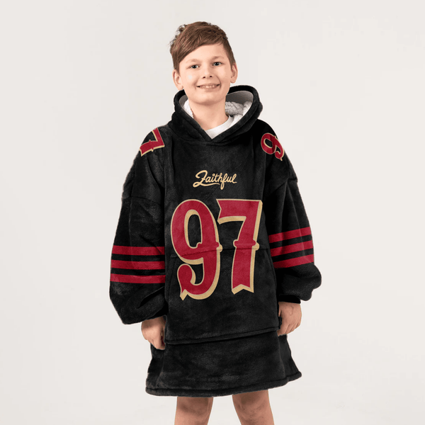 Kid N.B 97 San Francisco Football Unisex Blanket Hoodie