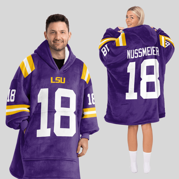 Adult G.N 18 LSU Football Unisex Blanket Hoodie