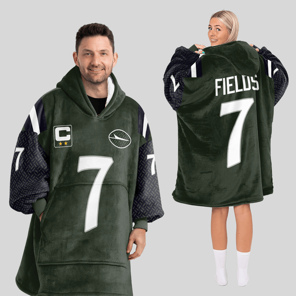 Adult J.F 7 Captain New York J Football Unisex Blanket Hoodie