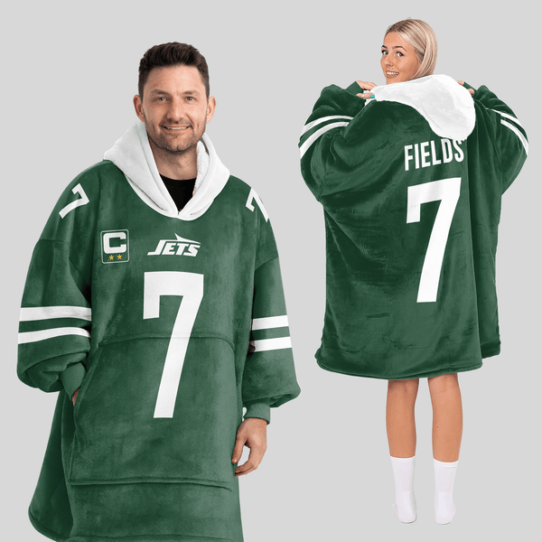 Adult J.F 7 Captain New York J Football Unisex Blanket Hoodie