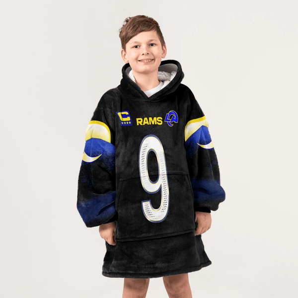 Kid M.S 9 Captain Los Angeles R Football Unisex Blanket Hoodie