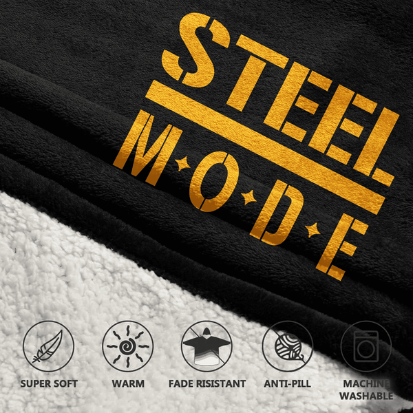 Steel Mode T.J.W 90 Pittsburgh Football Unisex Blanket Hoodie