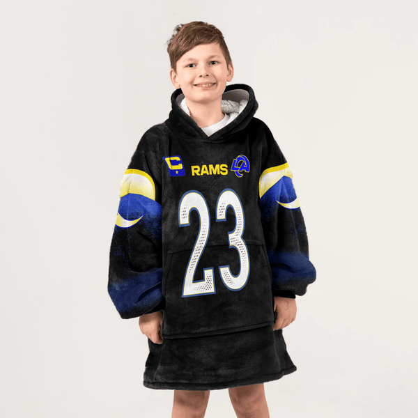 Kid K.W 23 Captain Los Angeles R Football Unisex Blanket Hoodie