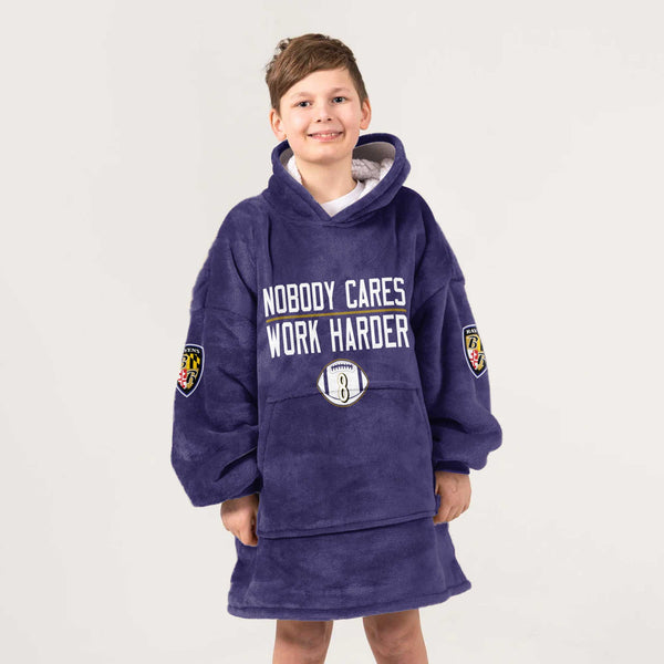 Kid 8 Baltimore Football Unisex Blanket Hoodie